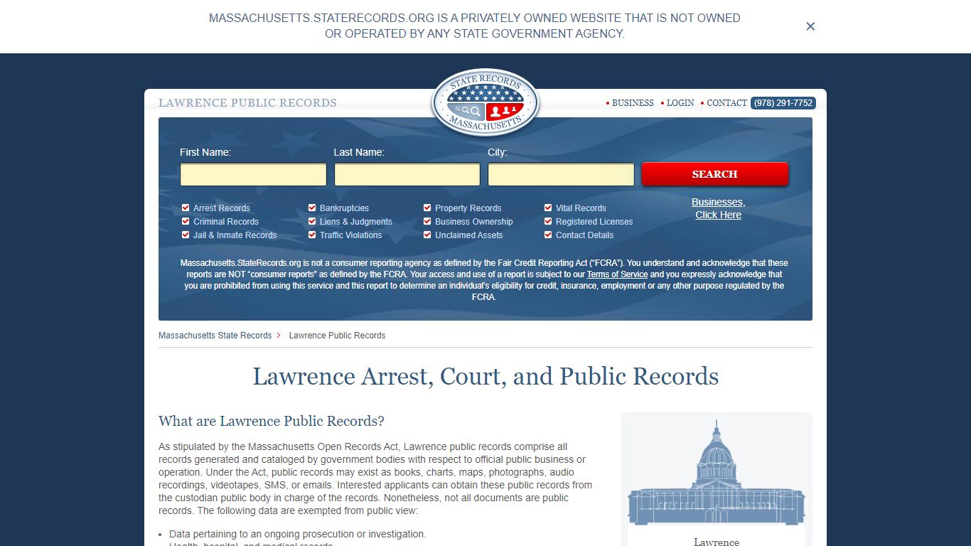 Lawrence Arrest and Public Records - Massachusetts State Records